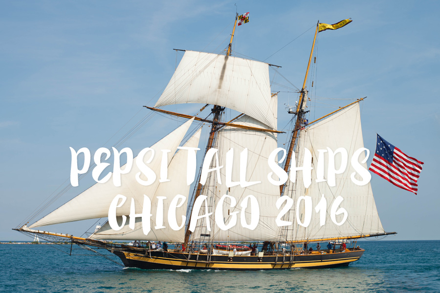 PEPSI TALL SHIPS CHICAGO 2016. Parade of Sail at Navy Pier. Pride of Baltimore II - Topsail Schooner
